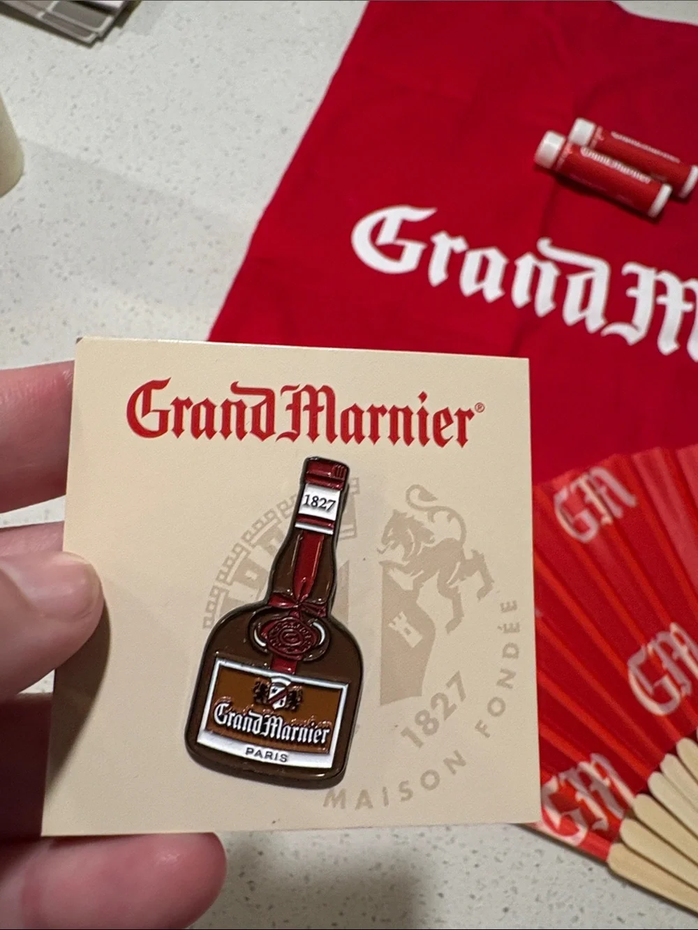 Grand Marnier Fun Kit Red Tote Bag and Fan Set - Red